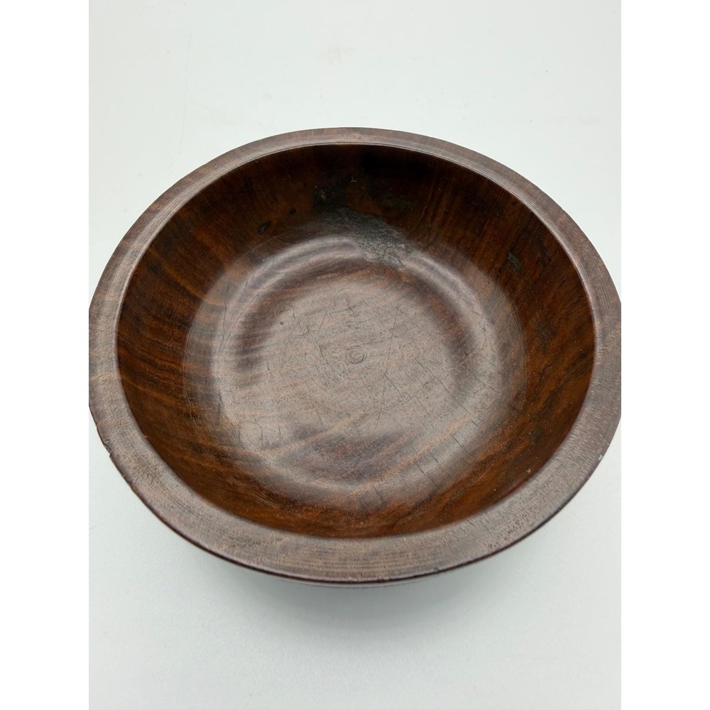 Hand Carved African Wood Bowl Elephant Hippo Safari Wildlife Decor 5 inch